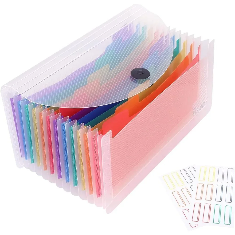 Stand Receipt Organizer Folder - 13 Pockets Expanding Accordion Coupon Organizer - Picture 1 of 8